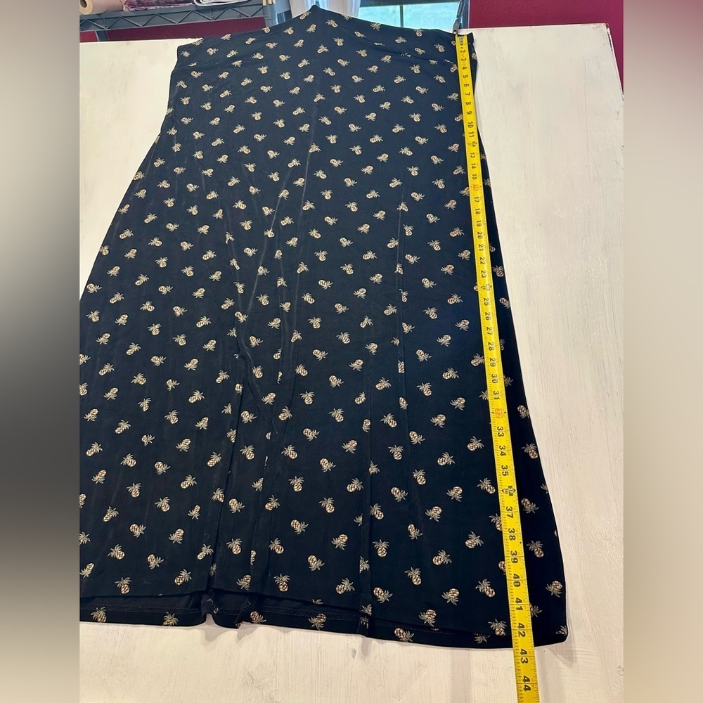 Ronni Nicole II Black Maxi Dress Pineapple Print Sleeveless Stretch 2X USA - Picture 8 of 9
